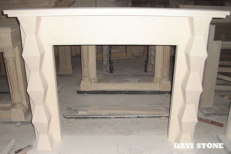 Beige Marble Stone Fireplace - Dayi Stone